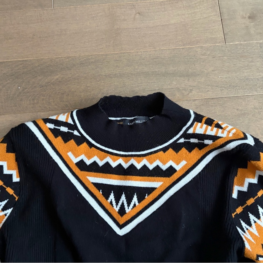 Karen Millen Black Dress with Orange and White Accents - Picture 2 of 4